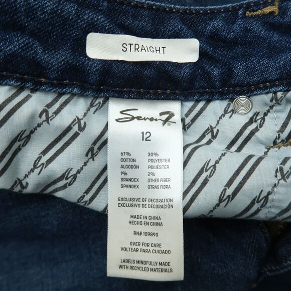 Seven7 Jeans Women's Size 12 Blue High-Rise 90's Straight Denim 29" Inseam NWT - Picture 10 of 16